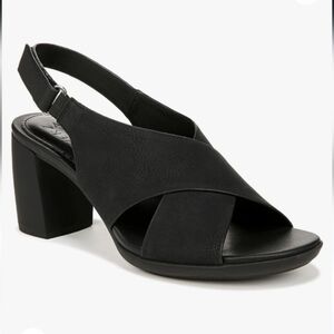 Naturalizer Women's Leather Peep Toe Slingback Block Heel Sandal, Size 7M